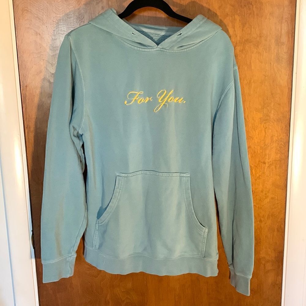GUC Addison Rae teal “For you” hooded sweatshirt! Size S